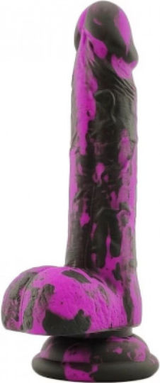 Ρεαλιστικό Dildo με Όρχεις και Βεντούζα Μαύρο 18cm
