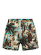 Men's Swimwear Shorts Black With Patterns