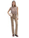 Women's Jean Pants Mid Rise in Bootcut Fit Beige