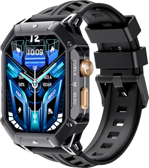 Cubot X1 Aluminium Smartwatch mit Herzfrequenzsensoren Schwarz