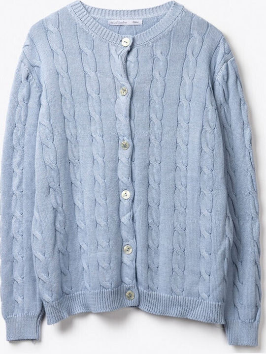 Short Women's Knitted Cardigan Light Blue