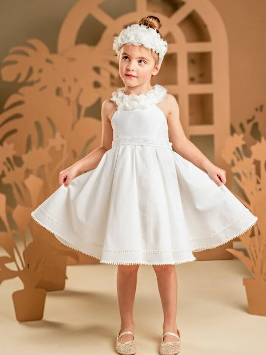 Baby Bloom Бяла Рокля за Кръщене от Тюл