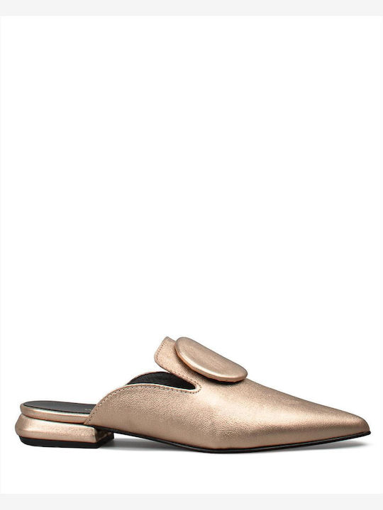 Mules With Heel In Beige Colour