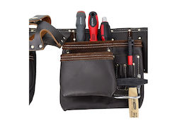 Ζώνη Εργαλείων Μέσης Δερμάτινη 11 Θέσεων Aw-tools Black