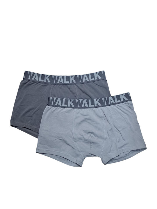 Walk Herren Boxershorts Anthrazit/Grau 2Pack