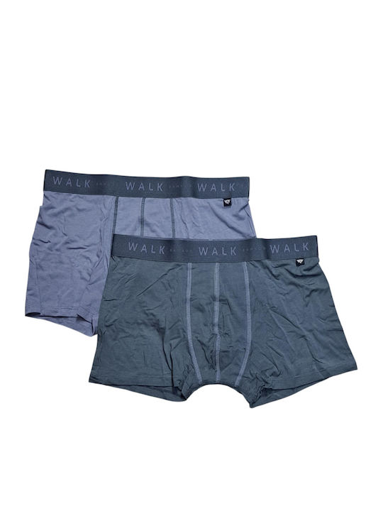 Walk Ανδρικά Μποξεράκια Ραφ/ανθρακί 2Pack