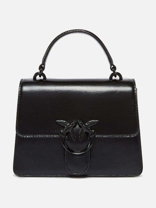Love One Top Leder Damenhandtasche Handtasche / Schulter Schwarz