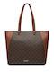 Stoff Damen Schultertasche Braun