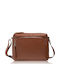 Leder Damen Schultertasche Silber
