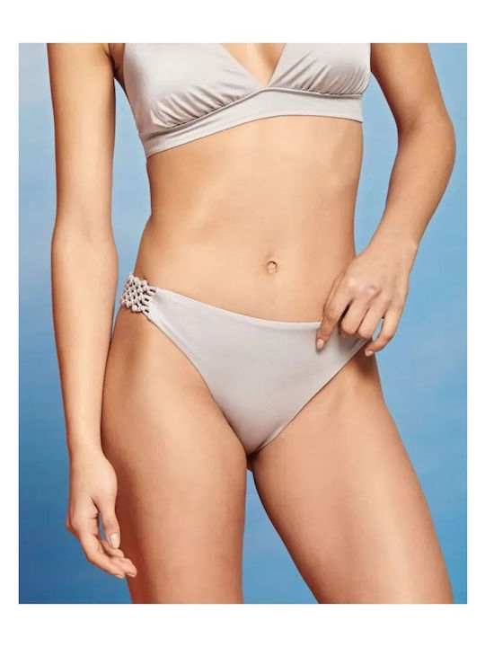 Slip Bikini Argintiu