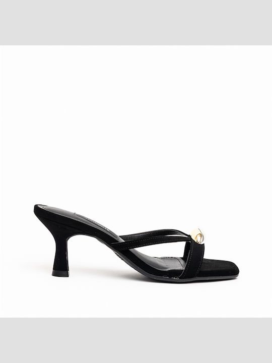 Mules With Heel In Black Colour