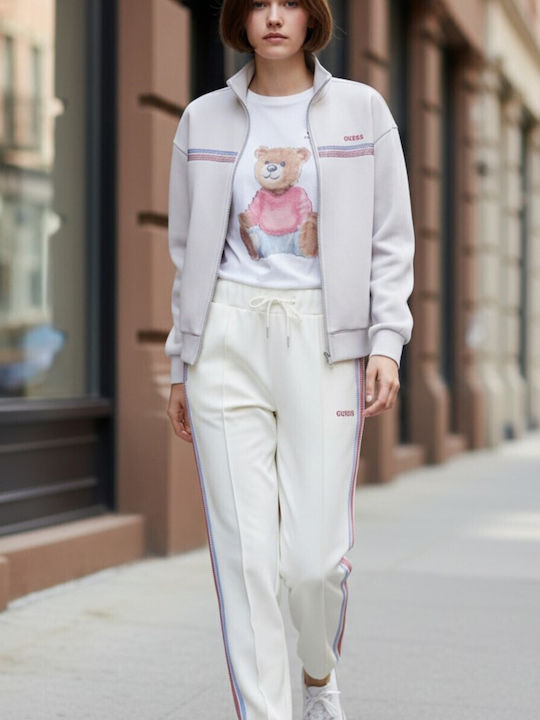Guess Women's White Sweatshirt Cardigan