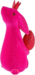 Bunny W Egg Magenta Flocked Plastic