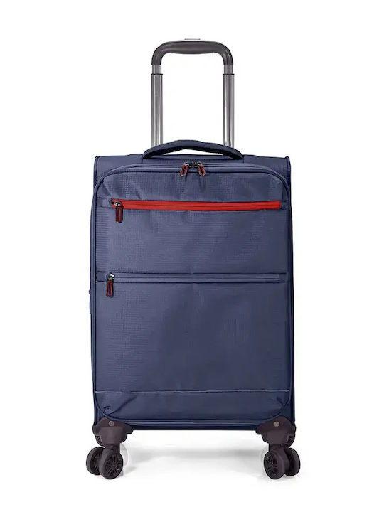 Benzi Medium Fabric Blue Suitcase with 4 Wheels...