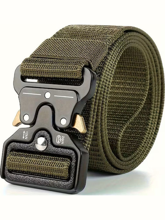 Men's Belt Made of Artificial Leather Khaki