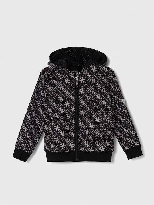 Kinder-Strickjacke mit Kapuze P9ui-schwarz