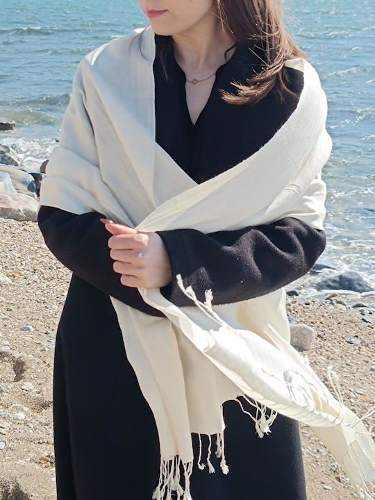 Damen Seiden Foulard Weiß