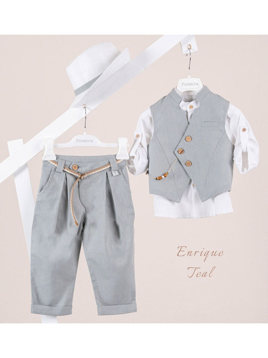 Piccolino Enrique Costum De Botez Turcoaz Piccolino Enrique Costum De Botez Turcoaz