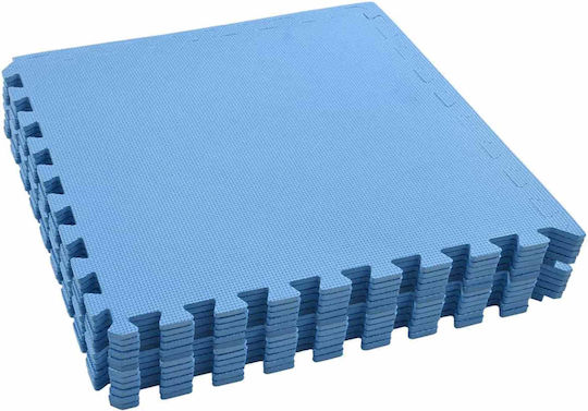 vidaXL Δάπεδα Παζλ Γυμναστηρίου Μπλε 60x60x1cm 12τμχ
