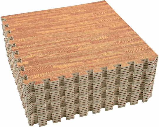 vidaXL Дюшеци Пъзел За Фитнес Кафяви 60x60x1см 24 Броя