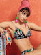 Bikini Dreieck C Becher Blumen Tropisch