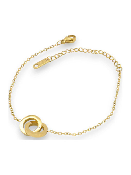 Charmy Women's Bracelet Chain Made of Gold Plated Steel 17cm B3529