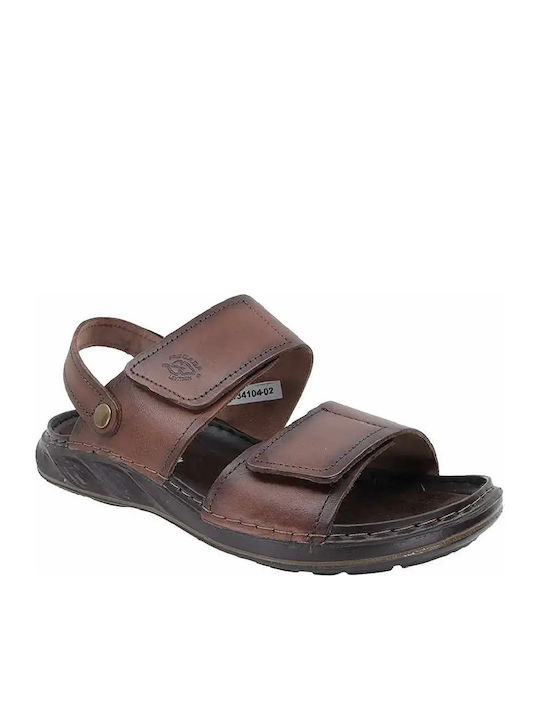 Pegada Leather Men's Sandals In Brown Color
