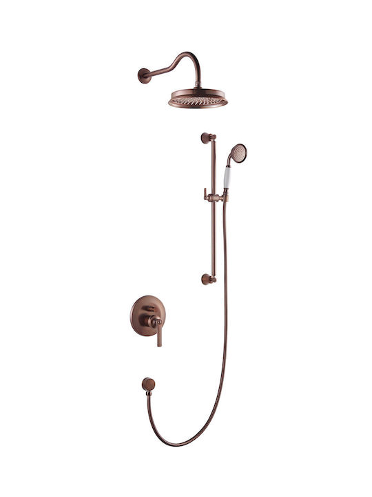 Omnires Set Mixer Telefon și Cap De Duș Încorporat Pentru Duș Cupru