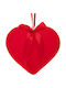 Red Fluffy Hanging Heart Red Bow 15x15cm