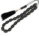 Worry Beads Horn Black Graven with Tassel 21 Beads