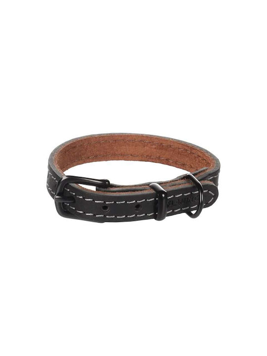 Flamingo Hundehalsband Collar Montana Leder Schwarzes M 37-45cm X 20mm
