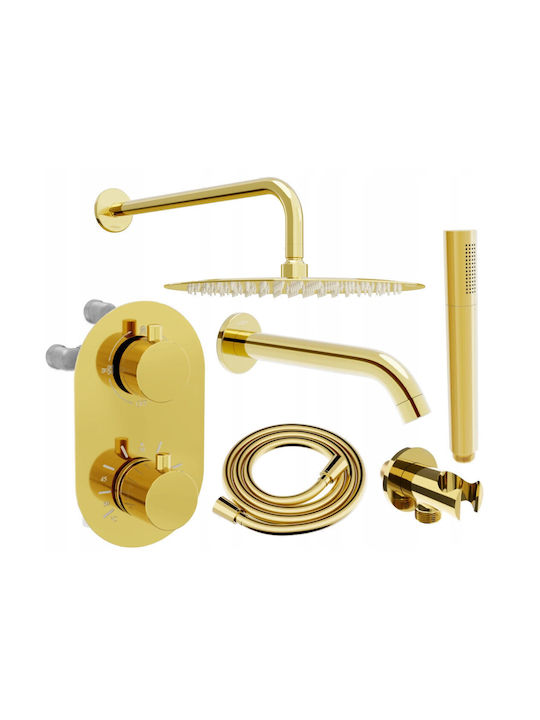 Mexen Built-in Mixer Mouthpiece Telephone & Shower Head Set for Shower