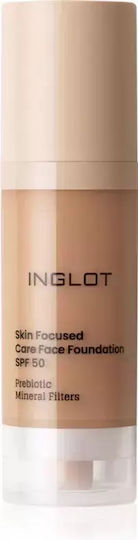 Inglot Skin Focused Care Face Foundation Spf 50 Coverage Apricot Tan 30ml
