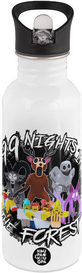 Roblox 99 Nights In Forest Kids Water Bottle White Straw Stainless Steel 600ml