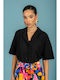 Short Sleeve Women's Shirt Jet Black