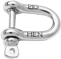 Pig & Hen D-shackle 4mm Silver Pig & Hen D-shackle 4mm Silver