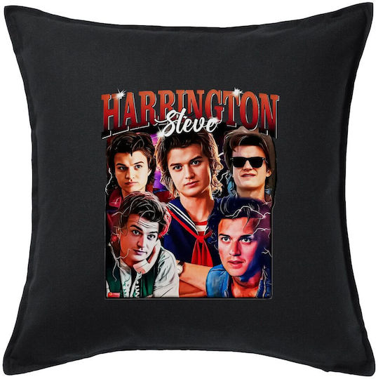 Koupakoupa Μαξιλάρι Καναπέ Steve Harrington Stranger Things από 100% Βαμβάκι Μαύρο 50x50εκ.