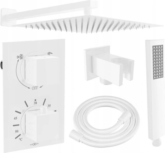 Mexen Built-in Mixer Phone & Shower Head Set for Shower White