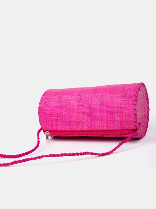 Rock Club Straw Women's Crossbody Bag Fuchsia