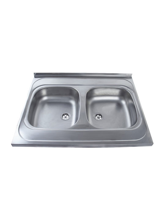 Alveus Eingebauter Inox Küchenspüle M60xB80cm Graue