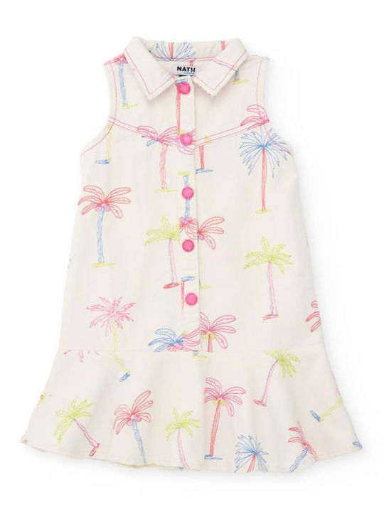 Nath Kids Παιδικό Φόρεμα Τζιν White Nath Kids Παιδικό Φόρεμα Τζιν White