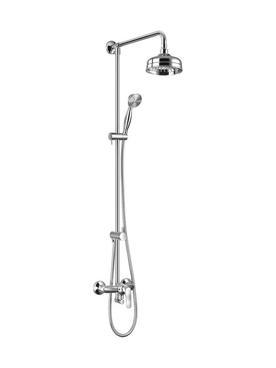 Omnires Duschsäule mit Wannenbatterie Silbern Omnires Duschsäule mit Wannenbatterie Silbern