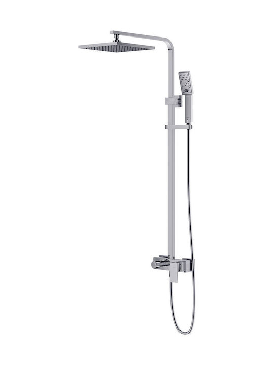Omnires Duschsäule mit Wannenbatterie Silbern Omnires Duschsäule mit Wannenbatterie Silbern