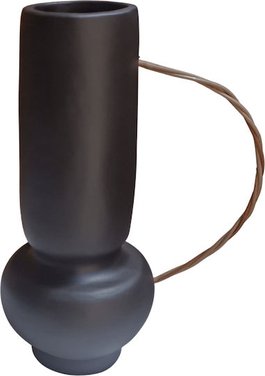 HomeMarkt Decorative Vase Ceramic Mibo Black Diameter 20.5xHeight 35cm