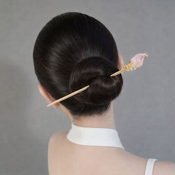 Haarspangen Chop Stick Goldene mit Blume Rosa Rachel