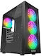 Rampage PLAID V1 Gaming Midi Tower Computer Case with Side Window and RGB Lighting Black