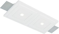 Ideal Lux Deckenstrahler mit Eingebaute LED und Warmes Weiß Rosa Licht 24x24cm