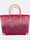 Rock Club Wicker Beach Bag Fuchsia