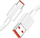 Xiaomi USB 2.0 Cable USB-C male - USB-A / USB-C 120W Λευκό 1m BHR6032GL