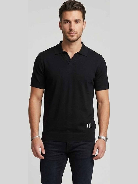 Polo Short Sleeve Black Blouse